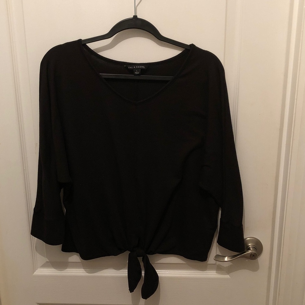 Zac & Rachel Elegant V-neck Black Top